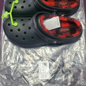 Crocs Kids' Black and Red Clogs